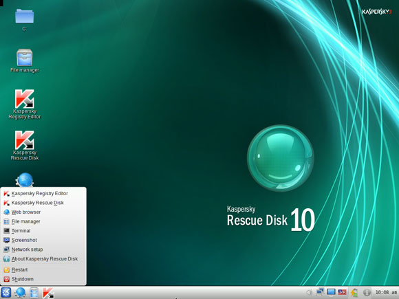 Kaspersky Resuce Disk 10 av shutdown