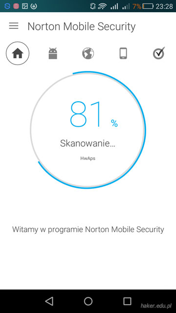Trzecie miejsce w teście antywirusów na telefon Norton Mobile Security