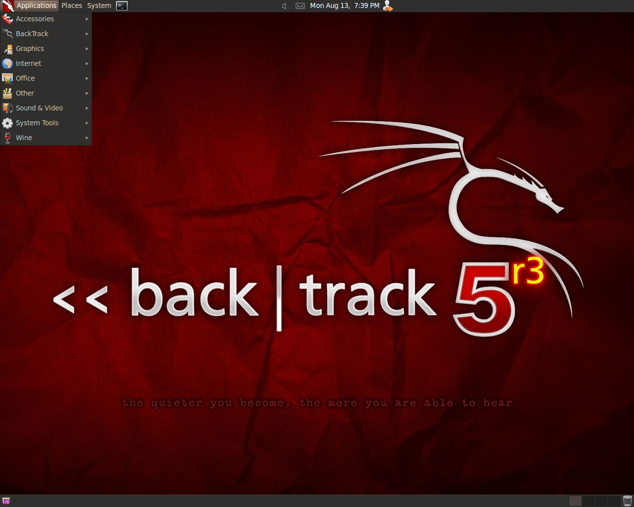 Interfejs systemu dla hakerów BackTrack